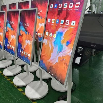 32インチスタンド ポータブル スマートインタラクティブタッチキオスク モバイル無線液晶回転ディスプレイ