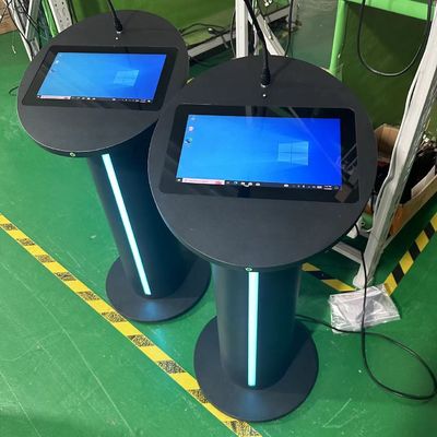 マルチメディアデジタルポディウム 13.3インチPCAPタッチLCD台台 音声増幅器 会議用ワイヤレスマイク