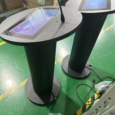 マルチメディアデジタルポディウム 13.3インチPCAPタッチLCD台台 音声増幅器 会議用ワイヤレスマイク