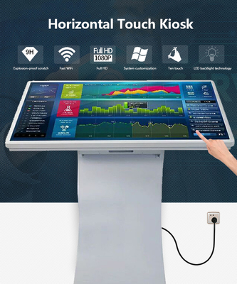 32 43 55インチLCD HDの表示床の立場のキオスクの人間の特徴をもつ相互タブレット