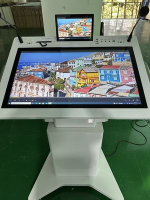 32' Windows インタラクティブ PCAP LCD デジタルディスプレイ レクターン スマート ダブルスクリーン AIO 会議台